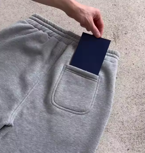 กางเกงวอร์มทรงตรงผ้าฝรั่งเศสเนื้อหนา สีเทา ทรงหลวม สไตล์ลำลอง แห้งเร็ว กันลม ไม่เป็นขุย - Product Image 4