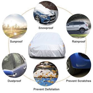 Housse de voiture 6 couches personnalisé<span class=keywords><strong>e</strong></span> imperméable tous temps pour automobiles, couverture complète extérieure contre la pluie et le soleil, protection UV - Product Image 5
