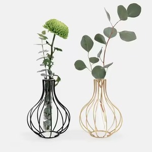 Vase en verre en forme de tube pour table en bois, décoration de table pour mariage et maison - Product Image 6