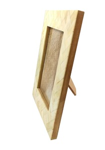 Cadre photo en bois et os fait à la main, écologique - Art mural rustique tribal bohème par des artisans indiens - Product Image 2