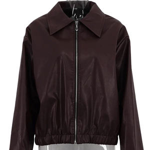 Veste de moto pour femme sur mesure OEM, qualité supérieure, cuir véritable et satin, coupe-vent, respirante, col montant, nouveau design tendance - Product Image 1