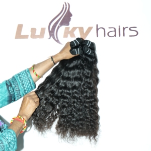 Extensions de cheveux humains fabriqués en Inde de couleur noire naturelle non traitée cuticule alignée prix de gros groupé - Product Image 3