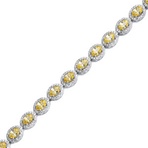 Citrine ovale CZ pierre plaqué rhodium en gros fait à la main 925 Sterling Siler Bracelet de tennis - Product Image 3