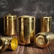 ชุดกระป๋องทองเหลืองสุดหรูพร้อมภาชนะเก็บของพรีเมียม3ชิ้นสำหรับห้องครัวดีไซน์แบบดั้งเดิม - Product Image 4