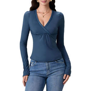 High Street Style Regular Sleeve Style Mujeres Camisetas de manga larga/Precio más bajo Mujeres Camisetas de manga larga - Product Image 1