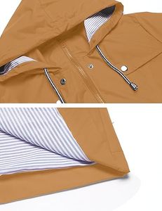 Trenchs à capuche longs imperméables pour femmes Veste de voyage coupe-vent pour toutes les saisons-pour l'automne et l'hiver - Product Image 1