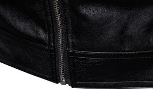 Vente en gros Veste en cuir pour homme à la mode Veste en cuir de haute qualité pour homme Veste en cuir de moto respirante OEM - Product Image 5