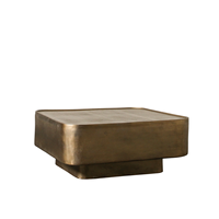 Nouvelle arrivée, table basse carrée en aluminium durable, finition dorée, faible hauteur, pour salon, chambre à coucher, meubles, café