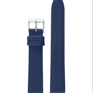 Bracelet de montre unisexe en cuir véritable bleu foncé classique de luxe 20 mm respirant résistant à l'eau pour montre connectée réglable - Product Image 1
