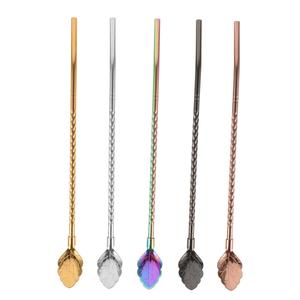 Juego de Agitadores de Cócteles con Punta de Hoja, Acero Inoxidable Premium, Mango Trenzado, Reutilizable, Acabado de Color, Herramienta de Bar para Bares Profesionales - Product Image 1