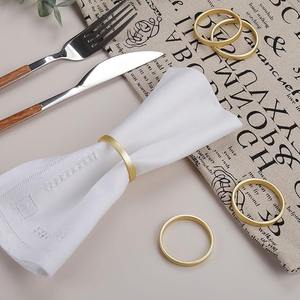 Anneaux porte-serviettes en laiton et résine noirs pour la décoration de table à la maison, à l'hôtel, au restaurant, anneaux porte-serviettes à fleurs - Product Image 1