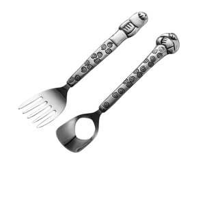 Cuillère et couvre-salade en acier brillant de haute qualité Fabrication de couverts en métal Fourchettes de luxe en miroir - Product Image 4