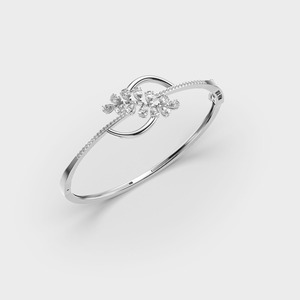 IGI Certified Round & Pear Floral <b>Infinity</b> Diamond Bracelet in 14K Yellow / White / <b>Rose</b> Gold - Product Image 3