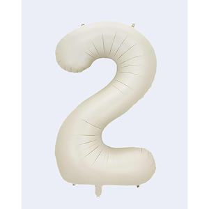 Globos de Fiesta Color Crema Número 2, 100 cm, Bolsa de 12 Unidades - Product Image 1