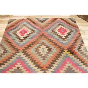 Tapis turc, tapis vintage 5,8x8,3 pieds, tapis en laine rouge à imprimé animal - Product Image 3