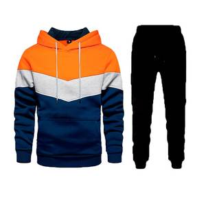Wholesale Blank Oversized Sweatsuit Cotton Baggy <b>Zip</b> <b>up</b> Hoodie and Sweatpants Sets Tracksuit for Men - Product Image 3