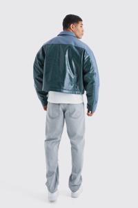 OEM Custom Men's Wool Baseball <b>Jacket</b> Varsity Style with Stand Collar for High Street Look Winter Wear - Product Image 5