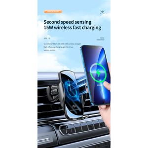 Chargeur de voiture sans fil rapide 10W compatible Qi pour iPhone et Android, fixation tableau de bord avec centrage automatique et verrouillage de sécurité - Product Image 4
