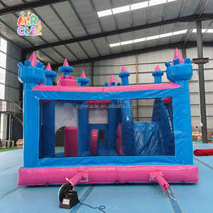 Château Gonflable Princesse Commercial Combo avec Toboggan, Bleu <span class=keywords><strong>Rose</strong></span> Jumping Castle pour Location Anniversaire Filles - Product Image 3