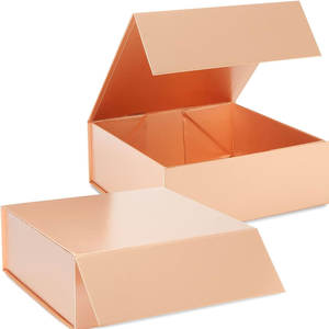 Boîtes de proposition avec couvercle pour garçons d'honneur, demoiselle d'honneur, 9.5x9.5x3.5 pouces carré brillant or rose boîte cadeau magnétique pour les fêtes - Product Image 6