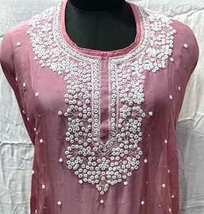 Designer moderne non cousu brodé à la main beau costume cher pour les femmes indiennes mode-avant fêtes de style traditionnel - Product Image 2