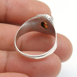 Piedra preciosa de cornalina naranja Natural 100%, joyería de plata fina semipreciosa, anillos de promesa hechos a mano de plata de ley sólida 925 a granel - Product Image 3