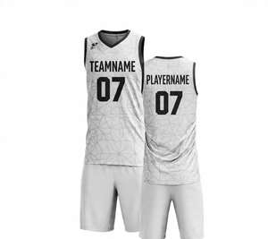 Conjunto de Uniforme de Baloncesto Sublimado de Último Diseño al por Mayor de Fábrica, Camisetas y Pantalones Cortos Deportivos Lisos, Conjuntos de Camisetas con Patrón Personalizado - Product Image 3