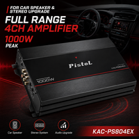 Amplificateur audio de voiture 4 canaux classe AB pleine gamme 1000W de puissance maximale pour haut-parleurs de voiture et mise à niveau stéréo KAC-PS804EX