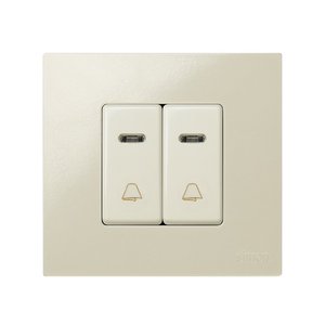Pulsante a pressione color avorio con simbolo campanello e display (Simon 27 27160-61) - Product Image 2