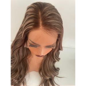 100% Raw <b>Human</b> <b>Hair</b> Lace Front <b>Wig</b> Ash Blonde Brown Mix Highlight <b>Wigs</b> Model Bleached Knots 10" 12" 16" Chocolate Brown - Product Image 4