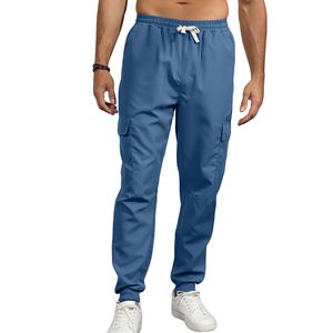 Relaxed Fashion Cargo Jogger Pants for Men Custom Logo Mid Drawstring Pockets Gym Workout Activewear Cotton Polyester Material - Product Image 1