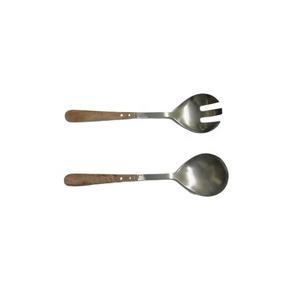 Customized Nautical Style <b>Salad</b> Server Spoon Handcrafted Acacia Wood Stainless Steel Kitchen <b>Tool</b> for Serving Home Kitchen Use - Product Image 1