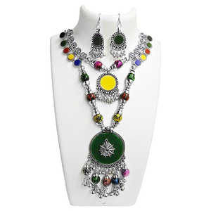 Jeweljunk 2 couches Navratri spécial collier ensemble plaqué rhodium avec Zircon perle d'eau douce bijoux fins pour les fêtes-1110893 - Product Image 1