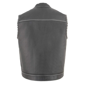 Chaleco de Cuero para Hombre, Forro Térmico, Cuero Genuino, Estilo Motero, Personalizable, Precio de Fábrica - Product Image 2