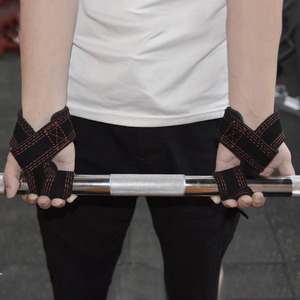 Sangles de levage en cuir pour haltérophilie Gym Poignets Poignées supplémentaires Support de levage Sangles de poignet Rembourrées Deadlift Sangles - Product Image 4