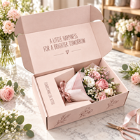 Boîte d'expédition en carton ondulé en gros, recyclable, protectrice, pliable, sécurisée, avec insert personnalisé pour cadeaux floraux