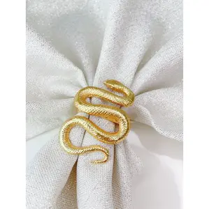 Serpent Serviettes Anneaux Pour Toutes Les Occasions Rond De Serviette En Métal Doré Pour Les Jours Spéciaux Porte-Serviettes Pour Les Restaurants D'hôtel De Luxe 2023 - Product Image 1