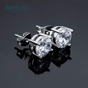 Pendientes de Diamante Moissanite Redondos de Plata de Ley 925, Estilo Hip Hop para Hombre, Gran Venta - Product Image 5