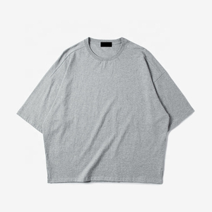 Camiseta de manga corta para hombre 100% algodón de talla grande de peso pesado personalizada con logotipo personalizado último diseño en blanco liso - Product Image 2