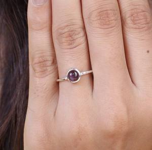 Super calidad sólida plata esterlina 925 genuina ametrino 6mm bisel ajuste minimalista pequeño hecho a mano eternidad Vermeil anillo - Product Image 5