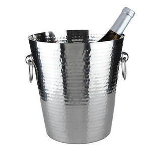 Panier de refroidissement de bière en acier inoxydable de haute qualité conception populaire vente chaude panier de glace martelé Champagne avec poignée de couleur or - Product Image 5