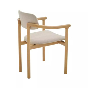 Silla de comedor de madera de teca, sillón nórdico de Color Natural para Patio, jardín, restaurante, muebles de cocina, venta al por mayor - Product Image 4