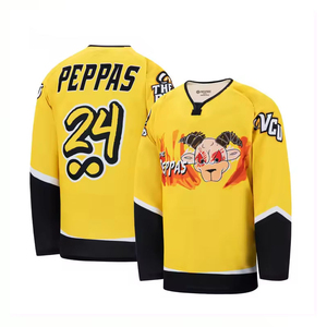 เสื้อฮอกกี้แบบกำหนดเองสำหรับผู้ชายชุดฮ็อกกี้น้ำแข็งแบบมืออาชีพพร้อมชื่อทีมและจำนวนขนาดสำหรับผู้ใหญ่จูเนียร์ - Product Image 3