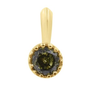 Pendentif Breloque de Mariage en Argent Sterling 925 Plaqué Or Rhodié avec Zircon Cubique Forme Tourmaline Verte pour Fabrication de Bijoux Collier - Product Image 2