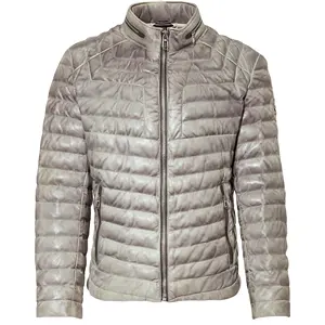 Jaqueta de couro de cor de cavala leve para homens, jaqueta de couro com zíper e gola alta respirável, moda de 2023