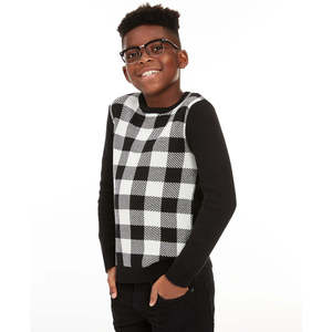 Maglione da Uomo Charter Club a Quadri Buffalo Bianchi, Taglia Media, Collezione per Ragazzi - Product Image 1