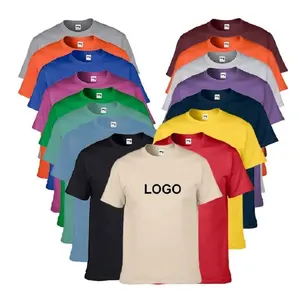 220gsm 100% Cotton High Quality T-Shirt Silk Screen Printed Custom Tshirts Embroidery Label Printing T Shirt