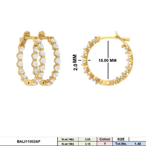 Women's 14K Gold Brilliant Cut Fancy Light Lab Grown <b>Diamond</b> Drop <b>Earrings</b> Rhodium Plated Trendy Elegant Luxury <b>Dangle</b> Jewelry - Product Image 4