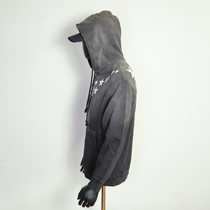 Sweat à capuche unisexe en molleton 100 % coton, coupe classique, manches régulières, imprimé personnalisé, délavé à l'acide, appliqué brodé, collection hiver 2026 - Product Image 5