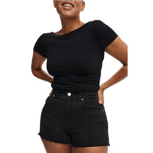 2025 femmes coupe ajustée coton jean Shorts haute qualité Denim matériel respirant et extensible élégant Streetwear mode - Product Image 6